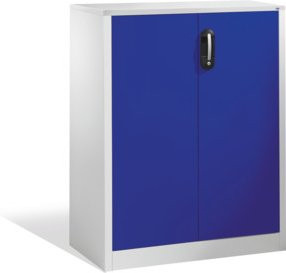 C+P Akten-Sideboard Acurado mit Drehtüren, 3 Ordnerhöhen, Front Lapisblau, Korpus Lichtgrau, H: 120 cm, B: 93 cm, T: 40 cm - Bild 1