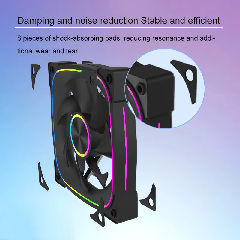 AuyiHomu Kühlventilator-Set mit 6x 120mm ARGB-Lüftern, 9-Port PWM ARGB-Hub und magnetischem Controller inklusive Fernbedienung, Schwarz, Multicolour - Bild 3