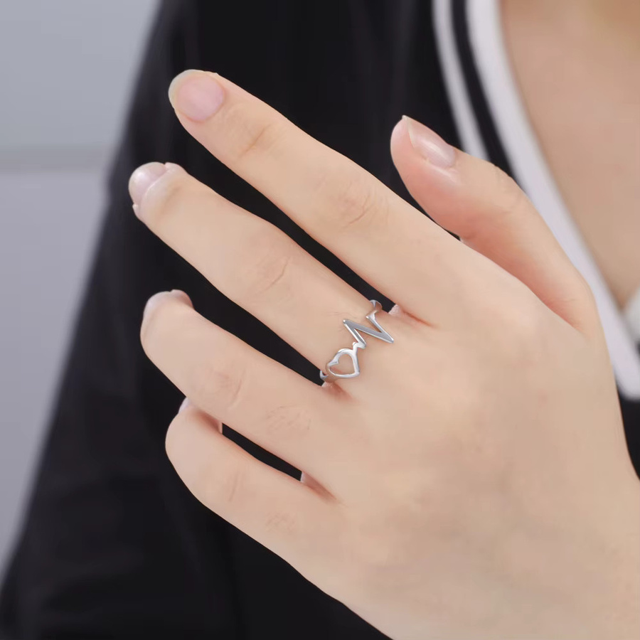 Cazador Ring, Herzschlag, Edelstahl, Silber, Damen - Bild 2