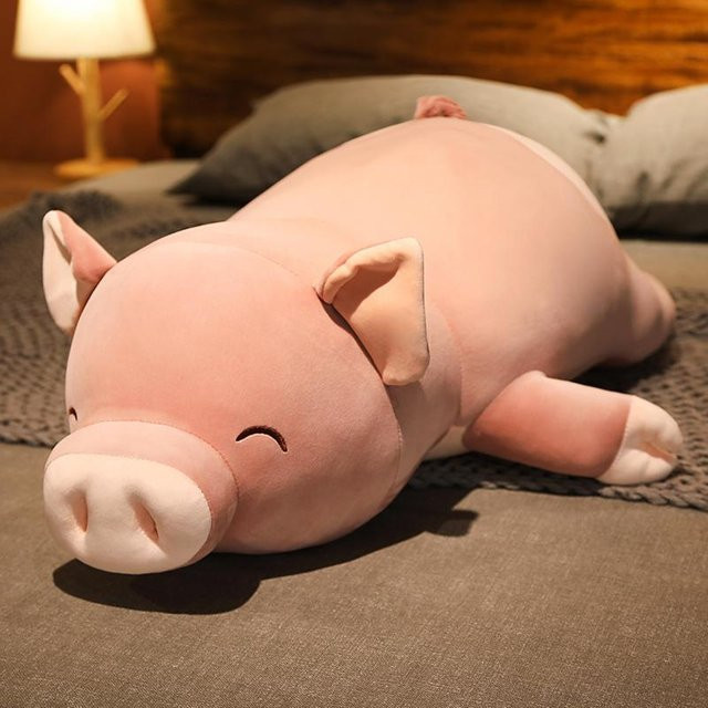Yiran toy Liegendes Plüschschwein, Stoffpuppe, 50cm, Rosa / Pink - Bild 1
