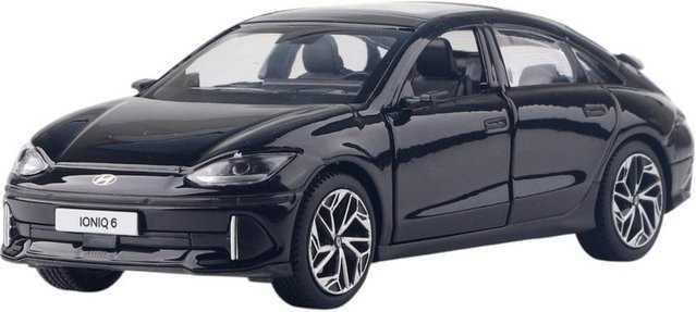 Board M Factory Hyundai IONIQ 6 Druckguss-Modellauto schwarz 1-teiliges Set - Bild 1
