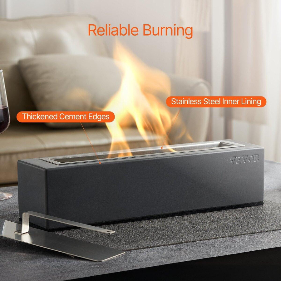 Tischfeuerstelle aus Beton und Edelstahl von Buying Solutions, MB in Hellgrau, Quadratisch, B/T/H: 38 x 38 x 13,5 cm - Bild 6
