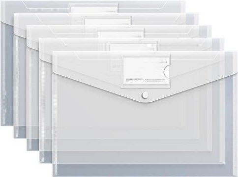 Aunel Dokumentenorganisator A4 Plastik Umschlag Transparent mit Druckknopf 10 Stück - Bild 1