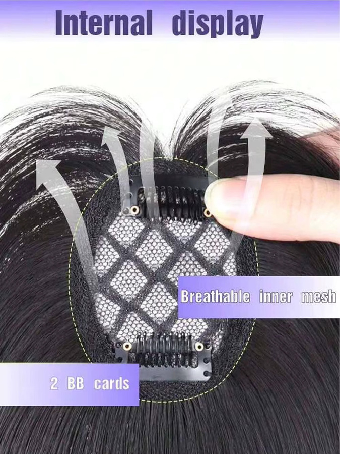 Clip-in-Extensions Haar-Pony, synthetische seitliche Fransen, Damen - Bild 2