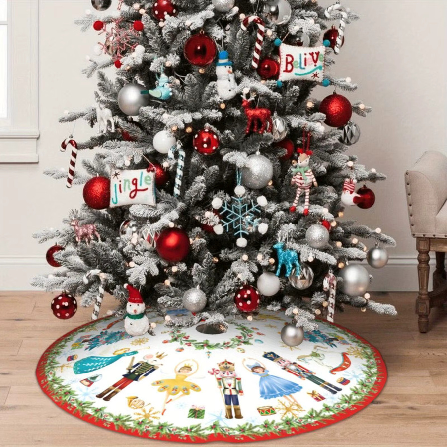 VIKAMA Weihnachtsbaumrock mit Cartoon-Nussknacker Design in Multicolour aus Textil - Bild 3
