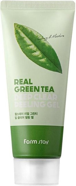 FARM STAY Real Green Tea Deep Clear Peeling Gel, 100 ml, mit Grüntee-Extrakt - Bild 1
