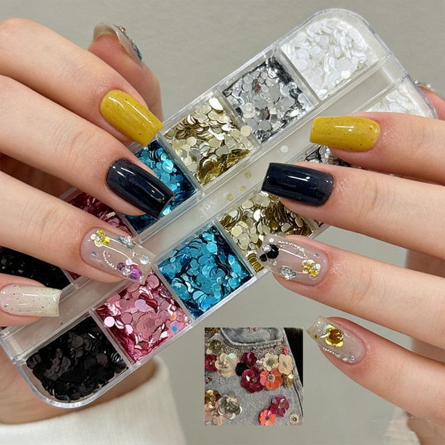 MAFANAILS Nagelglitzer Pailletten, Pink, Glänzend, 1 Box - Bild 1