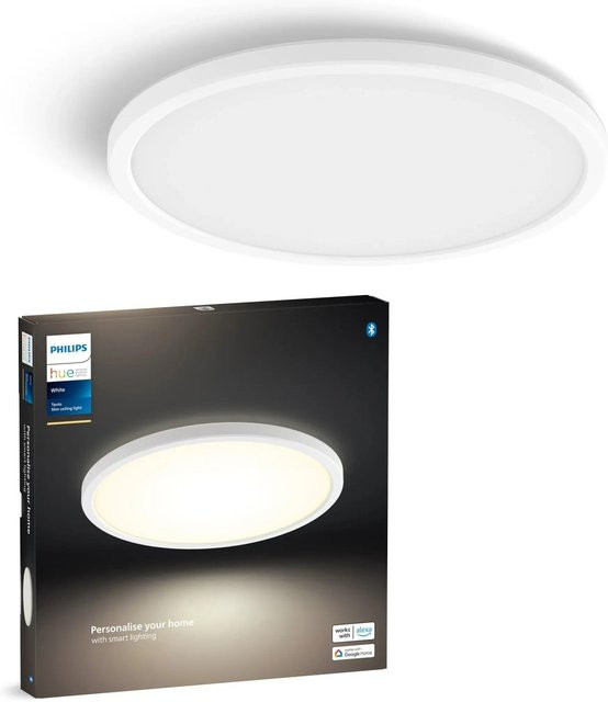 Philips Hue LED-Panel Tento White S, rund, dimmbar, warmweiß, Farbe: Weiß, Durchmesser: 29,1 cm - Bild 1