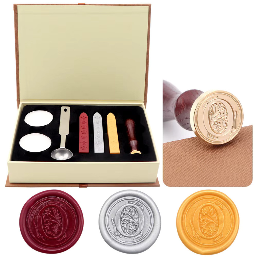 7-teiliges Wachssiegel-Set in Multicolour mit Messingkopf, Wachsstift, Schmelzlöffel und Teewachs für DIY Dekorationen von Hochzeitseinladungen, Umschlägen und Geburtstagskarten - Bild 4