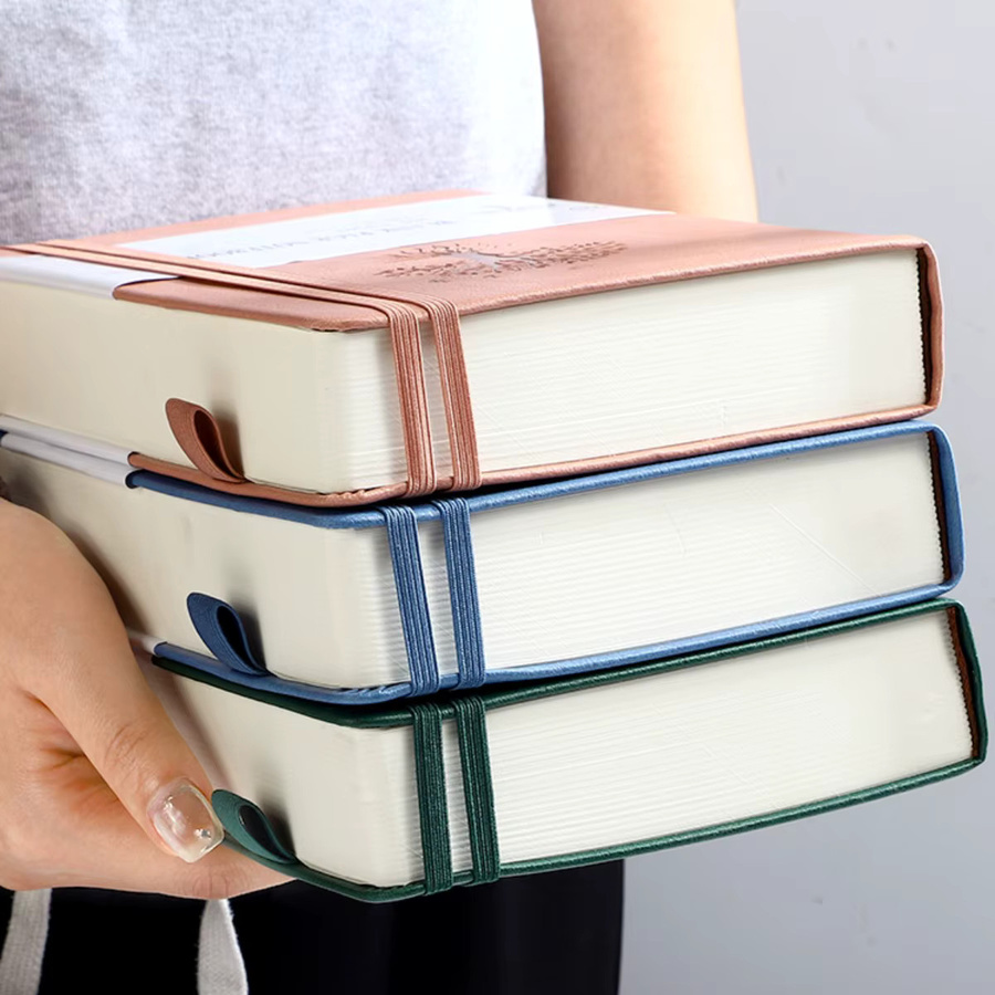 Lidafish Notizbuch A5 in Orange mit Hardcover aus PU-Leder, 365 Seiten, blanko - Bild 4