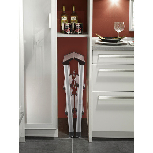 Hailo D60 StandardLine Aluminium Doppel-Klapptritt 2 x 3 Stufen in Silber und Schwarz, Breite: 44 cm - Bild 2