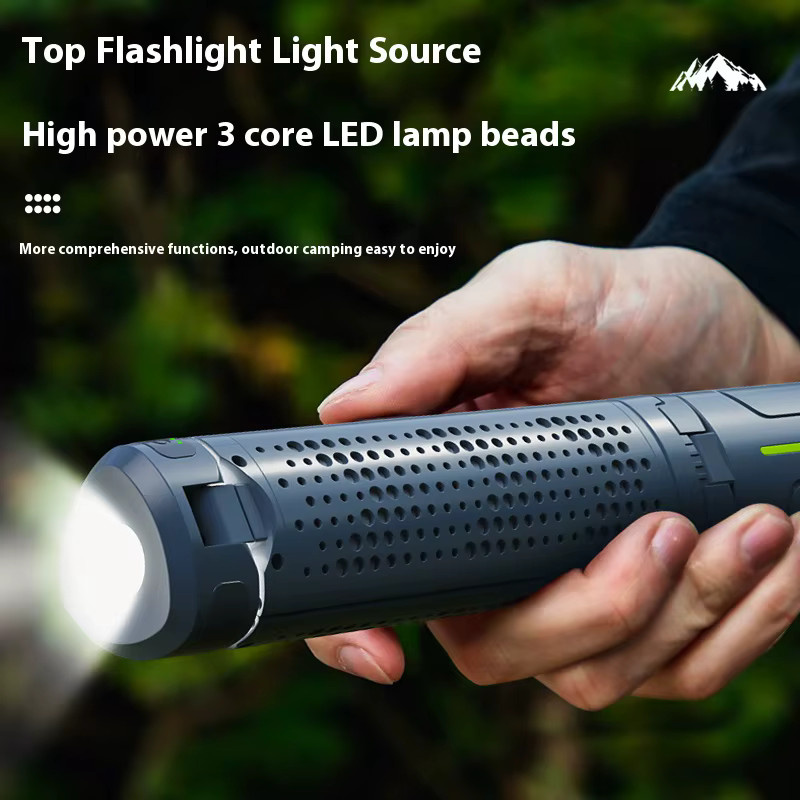 ESMARTER Multifunktionale Faltbare Campinglampe Grau, Wiederaufladbare Tragbare Arbeitsleuchte mit 1000 Lumen und Stativ für Outdoor, Garten und Arbeit - Bild 2