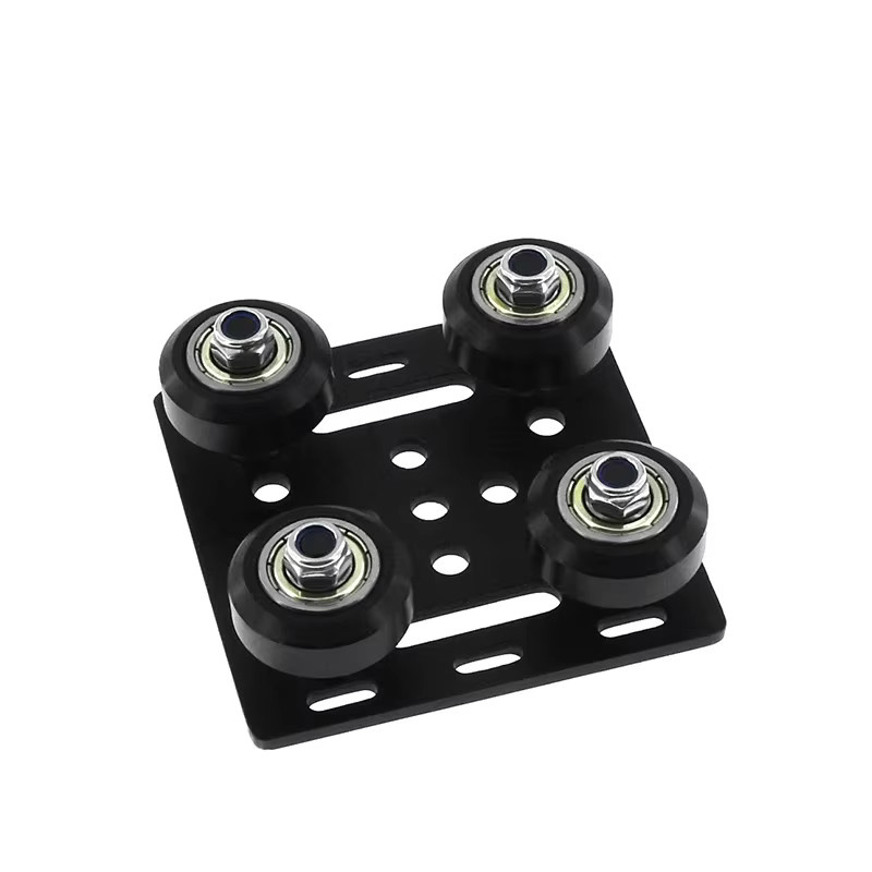 Openbuilds V-Slot Rollen-Set mit Gleitplatte für 2020 und 2040 Aluminiumprofile in Schwarz für 3D-Drucker Gantry-Plattformen - Bild 1