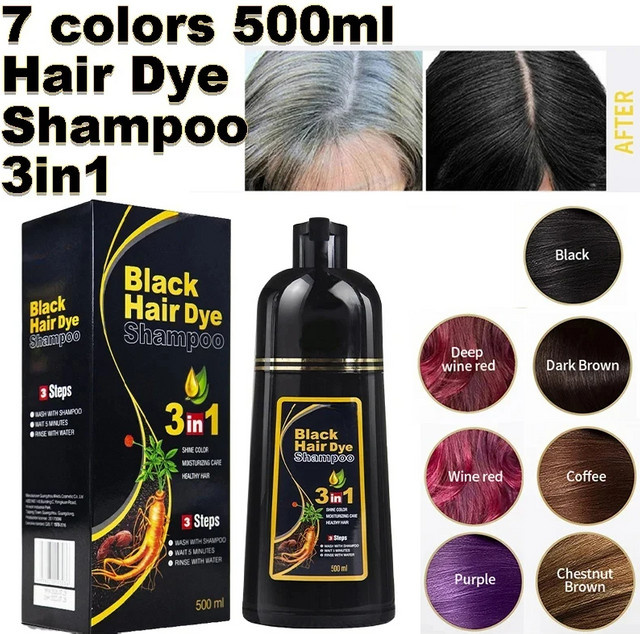 3-in-1 Haarfärbe-Shampoo, Schwarz, 30 ml, Unisex - Bild 1