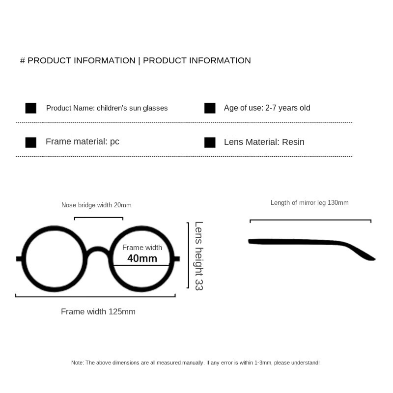 RUISIMO Kinder-Sonnenbrille, quadratisch, Vollrand, Kunststoff, schwarz - Bild 4