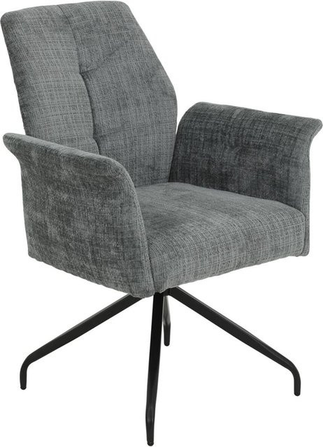 Armlehnstuhl Hela in Grau aus Microfaser-Webstoff, modern, B/H/T: 71 x 93 x 68 cm - Bild 1