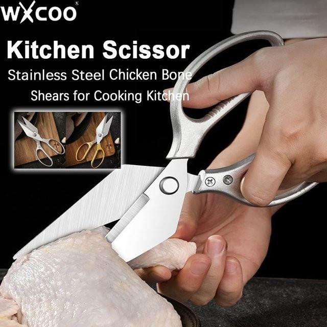 WXCOO Profi-Küchenschere aus Edelstahl als Geflügelschere für Fleisch und Gemüse in Silber oder Gold - Bild 1