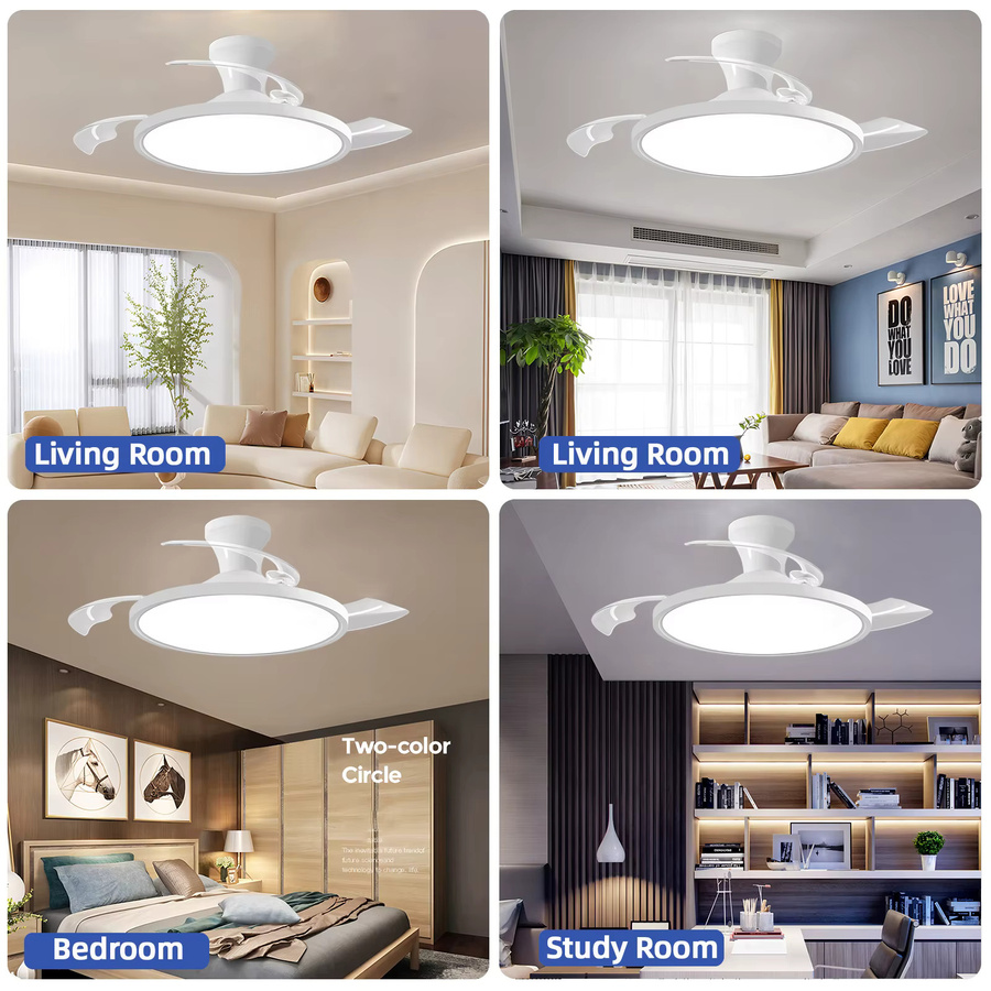 IRALAN Moderner Deckenventilator mit Licht in Weiß für Wohnzimmer, Esszimmer und Arbeitszimmer - Bild 4