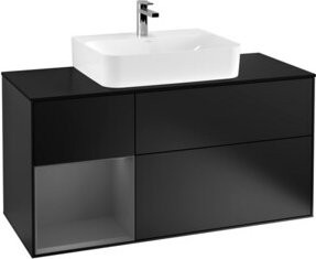 V&B Waschtischunterschrank Finion in Blau mit schwarzer Lackierung, Breite: 120 cm, Tiefe: 50,1 cm, Höhe: 50,1 cm - Bild 1