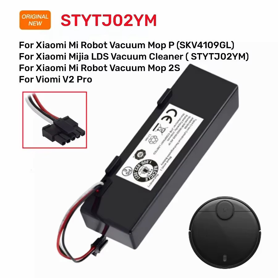 Aleaivy Ersatzakku 3500 mAh 14,4 V Schwarz für Mi Robot Vacuum-Mop 2S STYTJ02YM und Xiaomi Mijia LDS Staubsauger - Bild 2
