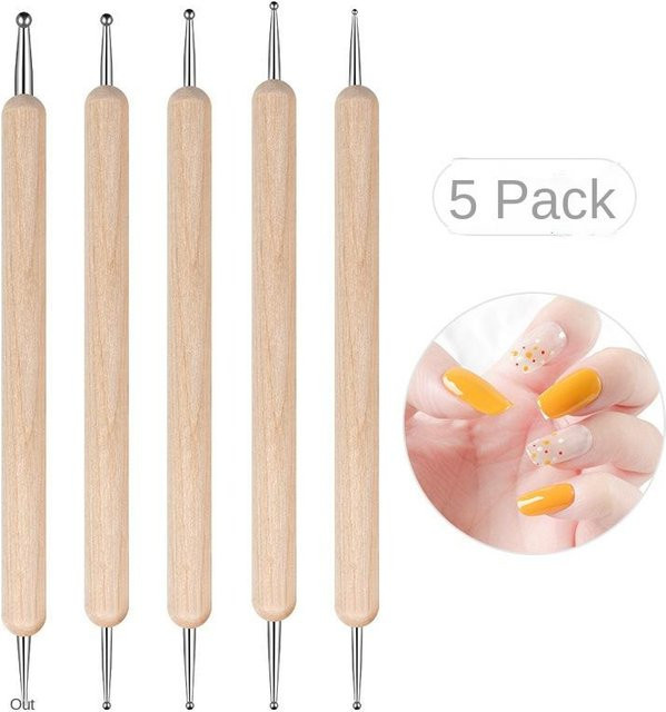 XYNN Nail Art Punktierstift, 5 Stück, beige - Bild 1