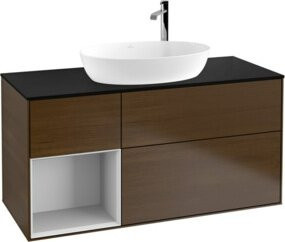 V&B Waschtischunterschrank Finion mit Wandbeleuchtung in Weiß lackiert, Breite: 120 cm, Tiefe: 50,1 cm, Höhe: 50,1 cm - Bild 1