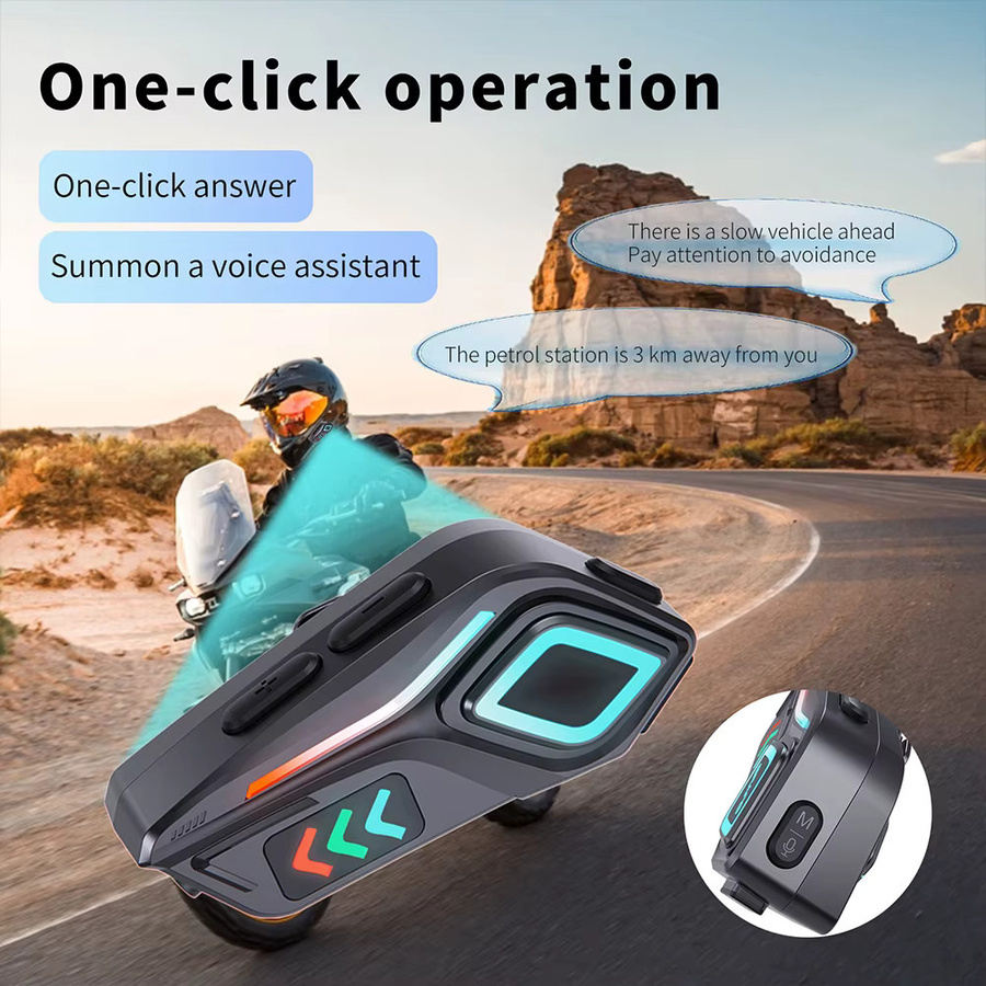 MRSVI Bluetooth-Motorradhelm-Headset K07 in Schwarz mit Geräuschunterdrückung und IPX6 Wasserdichtigkeit - Bild 2