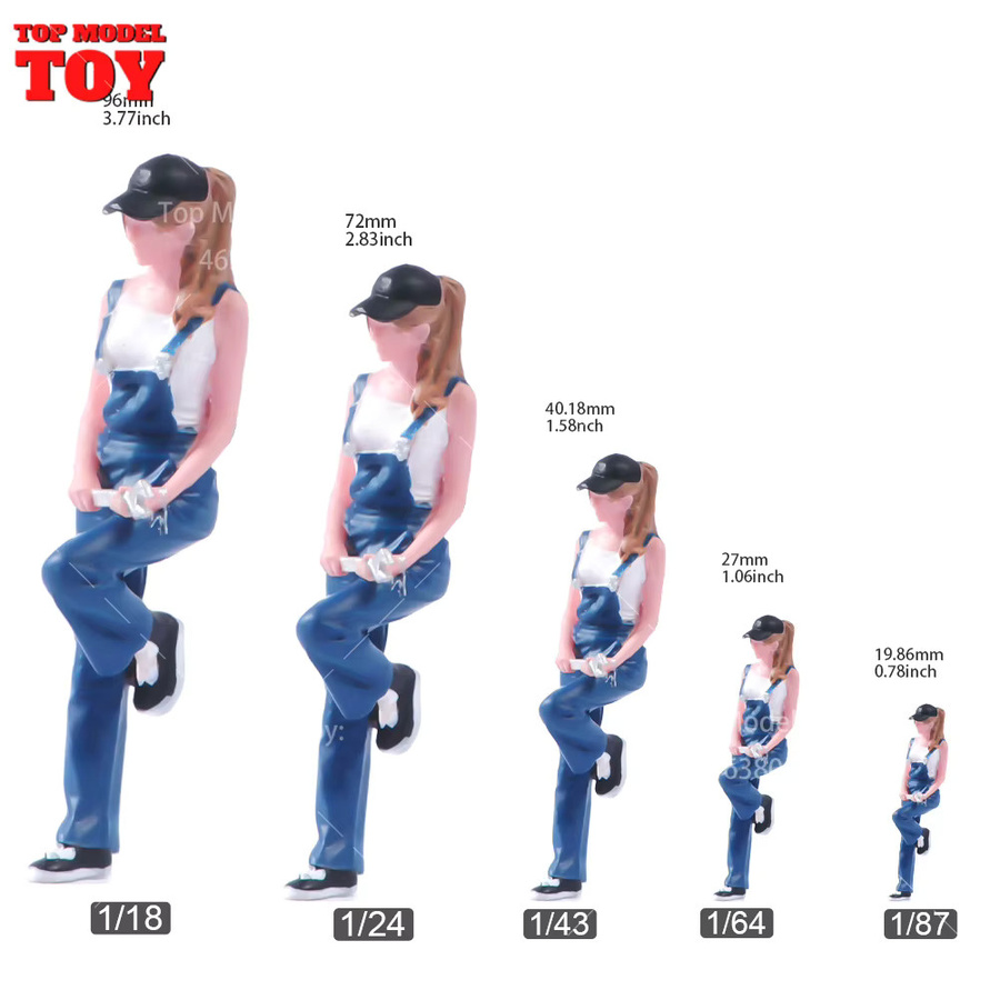 MAK Bemalte Miniaturen, weibliche Automechaniker Szene Figur, Einzelfigur - Bild 2