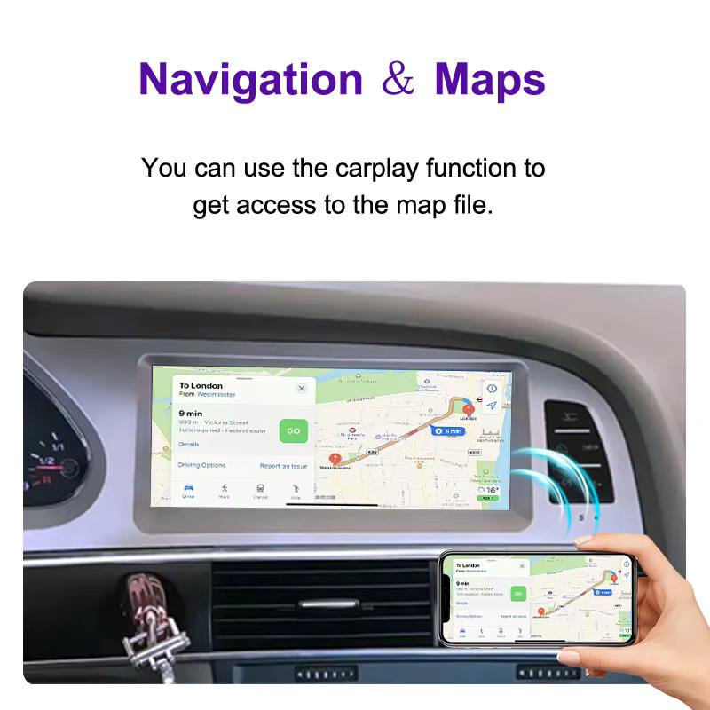 AUTOTOP 8,8 Zoll Linux Carplay Touchscreen für Audi A6 C6 4F 2005-2012 MMI 2G MMI 3G mit Wireless Carplay und Android Auto in Schwarz - Bild 4