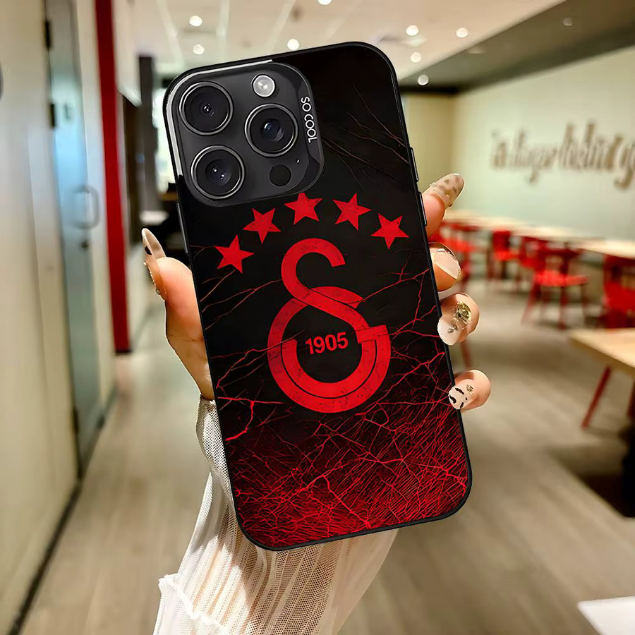 Handyhülle Galatasaray Clubs Design für Apple iPhone 11 12 13 14 15 16 17 Pro Max Plus XR XS in Rot - Bild 2