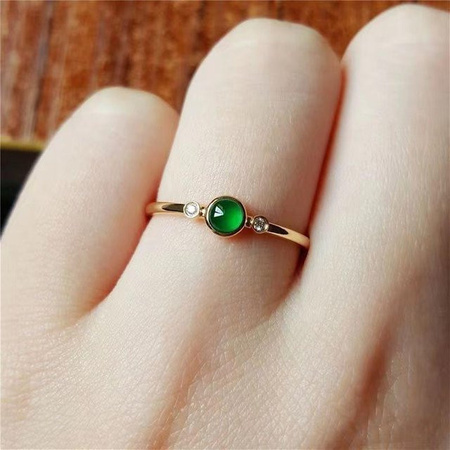 Global Finds Ring, Messing, Grün, Kristall, Damen, US 7