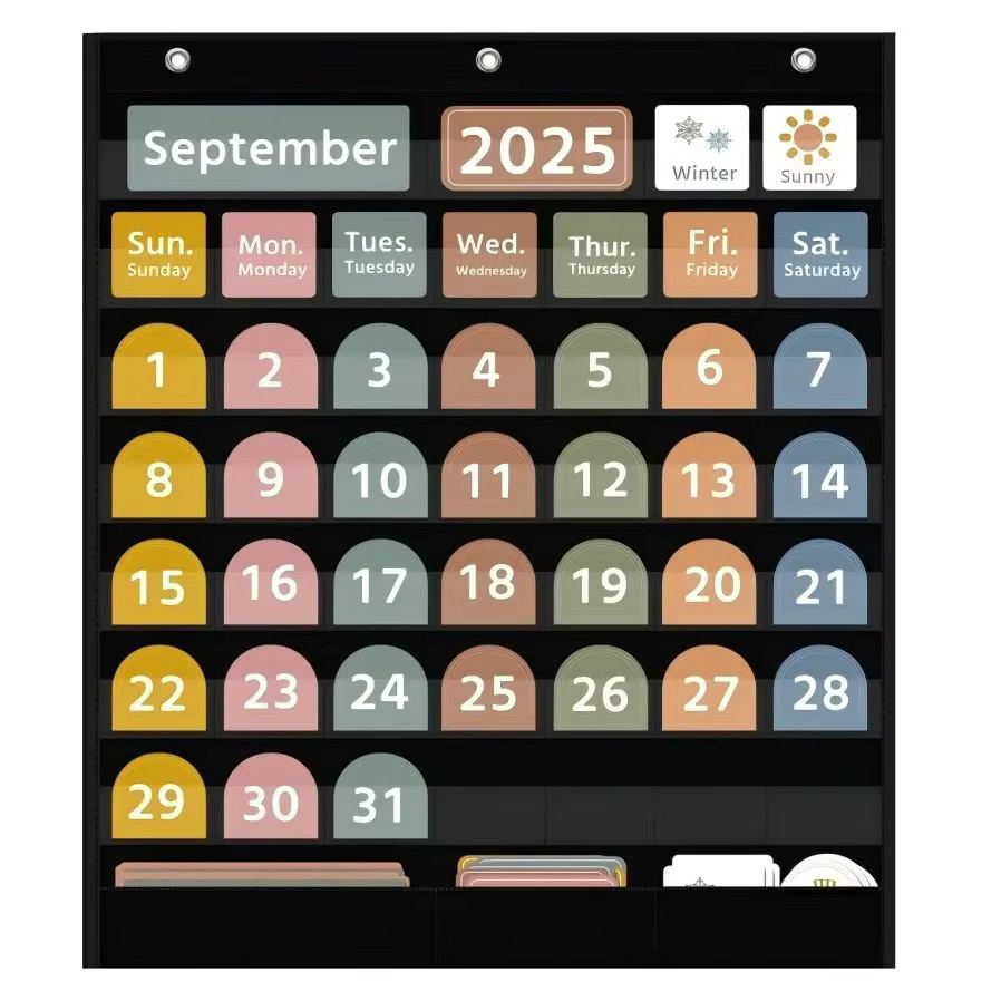 Boho-Kalender mit 96 Karten in Weiß und Multicolour als Organisations-Tool für das Klassenzimmer und Homeschooling - Bild 2