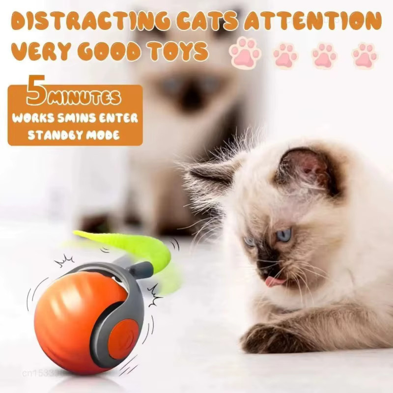 MIJIA Interaktives Katzenspielzeug Ball, Automatischer Rollball mit Schwanz, Wiederaufladbar - Bild 2