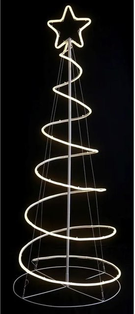DELUKE Weihnachtsbaum-Spirale DUGA LED Gartenleuchte aus Stahl in Silberbraun, H x B x T: 122 x 42 x 42 cm - Bild 1