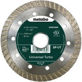 Metabo Diamanttrennscheibe Universal Turbo SP in Silber für Beton und universelle Anwendungen, Durchmesser: 125 mm, Bohrung: 22,23 mm - Bild 1