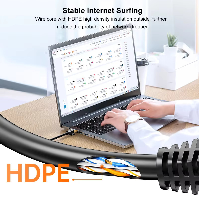 Samzhe Cat6 Ethernet-LAN-Kabel mit RJ45-Anschluss, 1000 Mbit/s Gigabit-Netzwerkkabel, Weiß - Bild 4