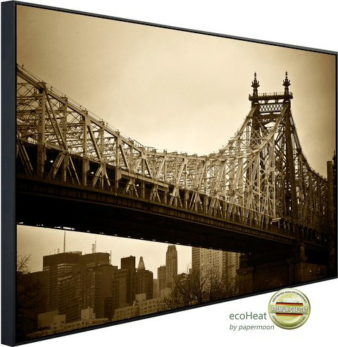 papermoon Infrarotheizung EcoHeat New Yorker Brücke mit Matt-Effekt in Bunt, App-Steuerung und Überhitzungsschutz - Bild 1