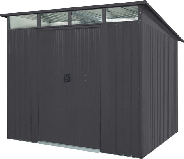 Pergart Gerätehaus Lübeck 89 aus Metall in Anthrazit Grau, B/T/H: 238 x 278 x 203 cm - Bild 1