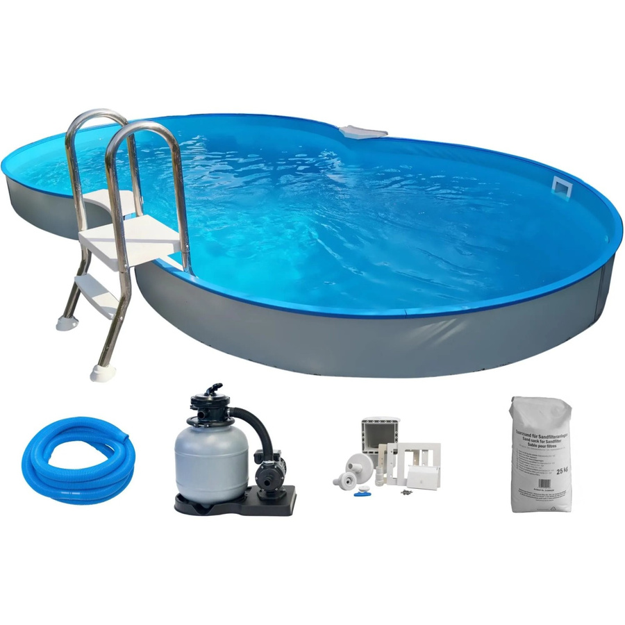 Planet Pool Stahlwandpool Set Cannes in Achtform, Farbe Weiß und Blau, B/T/H: 625 x 360 x 150 cm - Bild 2