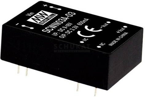 Mean Well SCWN03E-05 DC/DC-Wandlermodul 3W 600mA Schwarz - Bild 1