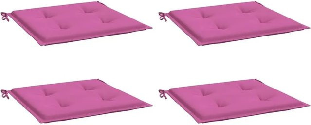 vidaXL Gartenstuhl-Kissen Set 4 Stück Rosa aus wasserabweisendem Oxford-Gewebe, B/B: 50 x 50 cm - Bild 1