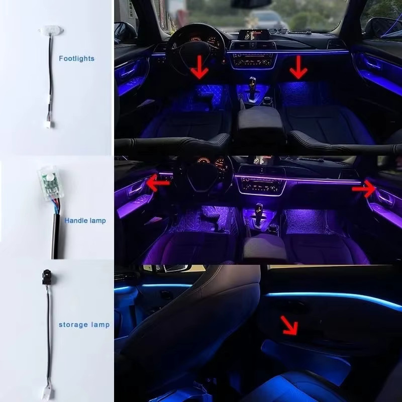Universelle LED Auto-Innenbeleuchtung mit 64 Farben und RGB-Atmosphärenlicht für deine Fahrzeug-Dekoration - Bild 3