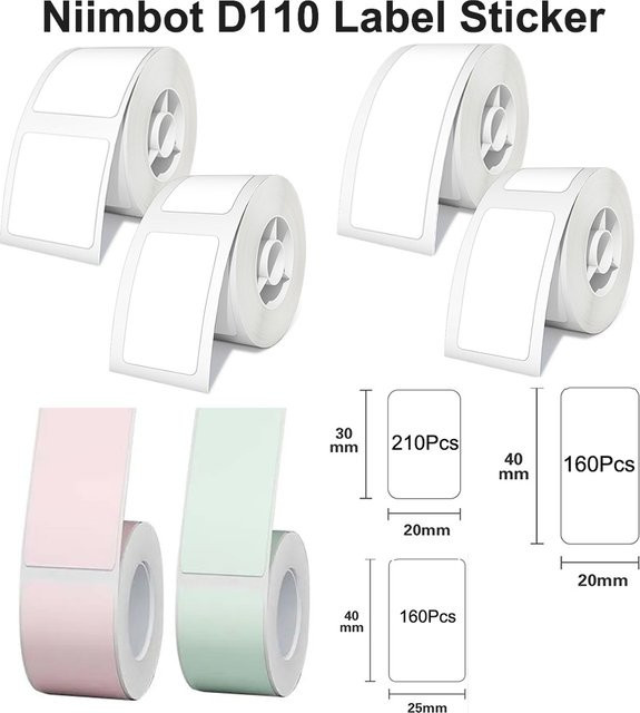Niimbot D101 Etikettenrollen aus Papier, wasserdicht und transparent, Breite: 20-25 mm, Weiß - Bild 1