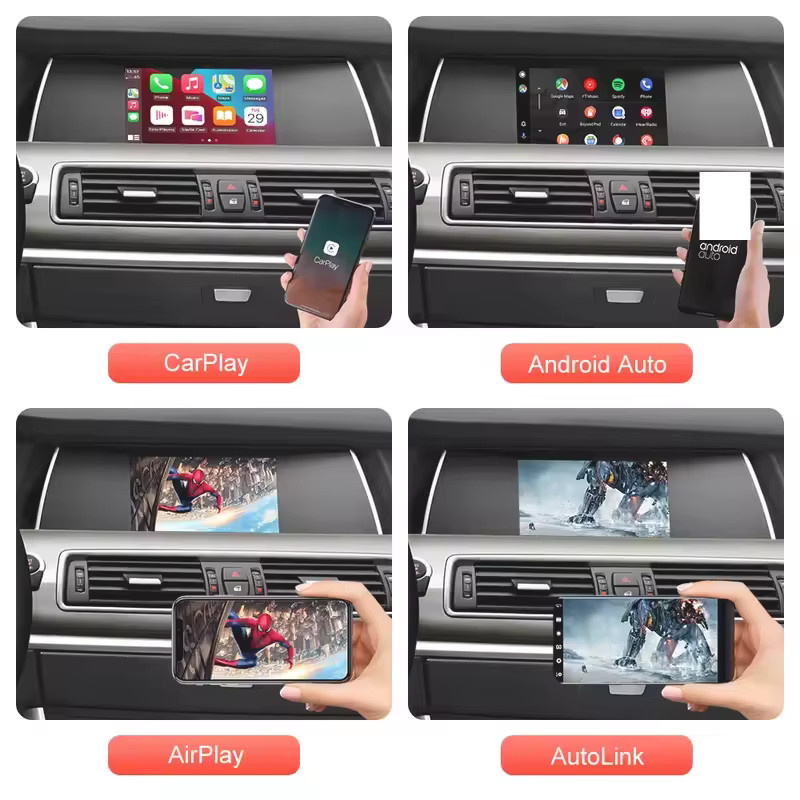 AUTOABC Kabelloses CarPlay und Android Auto Modul mit Mirror Link für BMW 5er 7er Serie F10 F11 F07 GT F01 F02 F03 F04 X3 X4 F25 F26 in Schwarz - Bild 2