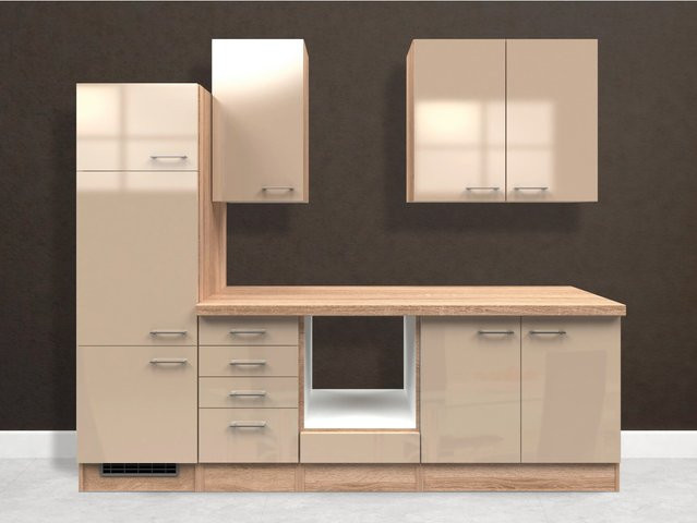 Flex-Well Exclusiv Küchenzeile Orlando in Kaschmir Glanz, Breite: 270 cm, Höhe: 234 cm, Tiefe: 60 cm - Bild 1