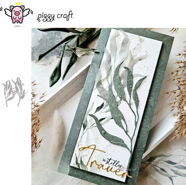 Piggy Craft Metall-Stanzform Zweigblatt für Papier und Bastelarbeiten in Multicolour - Bild 1
