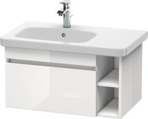 Duravit Waschtischunterschrank DuraStyle in Weiß hochglanz mit einem Auszug, Becken links, Breite: 73 cm, Tiefe: 44,8 cm - Bild 1