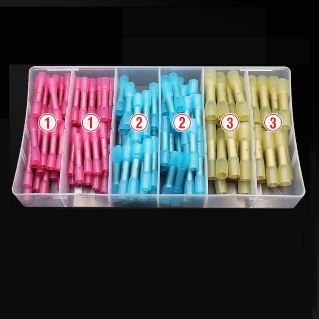 FATO Schrumpf-Higgyback-Flachsteckverbinder Set in Multicolor, 22–16/16–14/12–10 AWG, elektrisches Schnelltrenn-Spleiß-Crimp-Drahtverbinder-Set mit 50 Stück - Bild 1