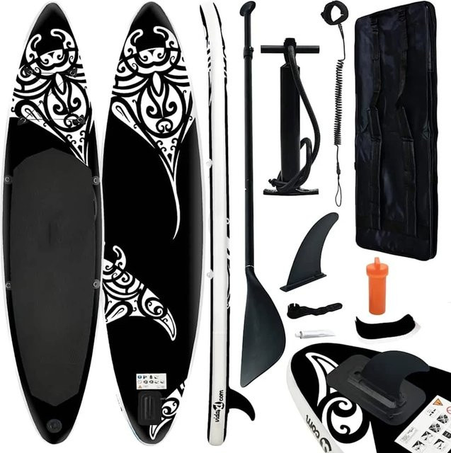 vidaXL SUP-Board-Set aufblasbar in Schwarz, B/T/H: 305 x 76 x 15 cm - Bild 1