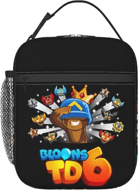 Fancy Style Studio Bloons TD 6 Isolierte Lunchtasche für Kinder und Damen, Schwarz, Auslaufsicher und Thermisch - Bild 1